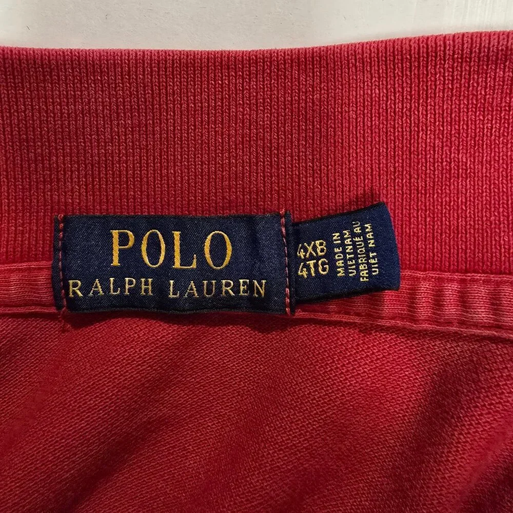 Polo Ralph Lauren Men's 100% Cotton Red 2 Button Short Sleeve Polo‎ Shirt Sz 4XB